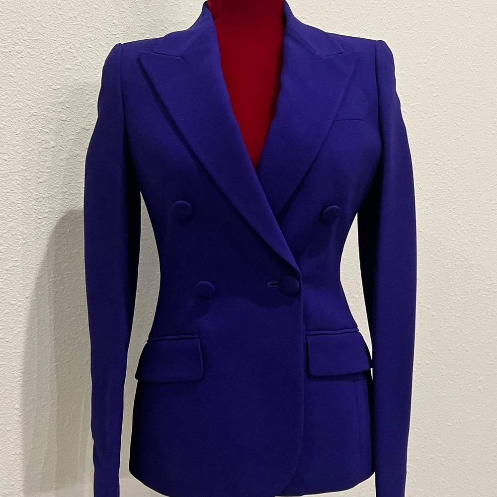 Prada Double-Breasted Cobalt Purple Blazer